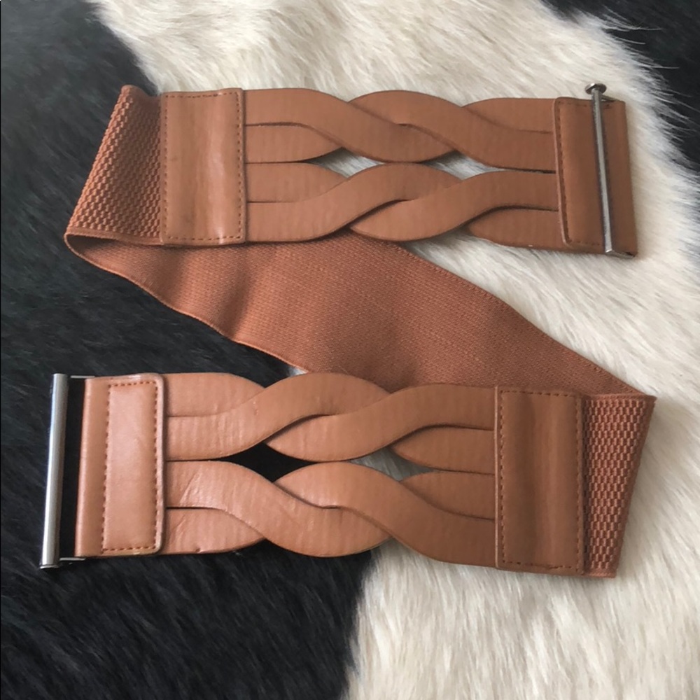 Brown leather-like waist belt